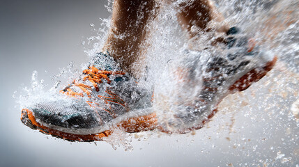 Running Shoe Splash: Dynamic Action Sports Photography
