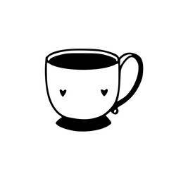 cute coffee cup with hearts
