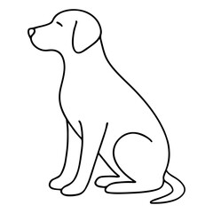 Obraz premium A cute vector cartoon puppy with a bone, isolated white background