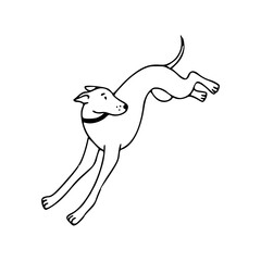 friendly pet character line drawing