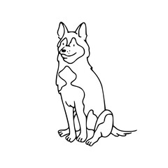 friendly pet character line drawing