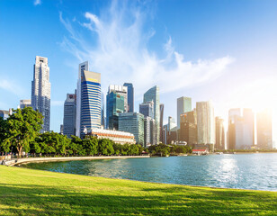 Obraz premium Cityscape in singapore city skyline 2
