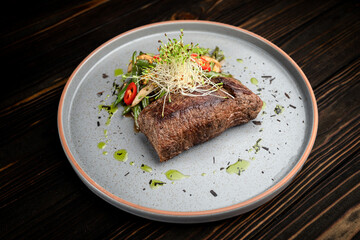Grilled Steak with Vegetables and Sauce