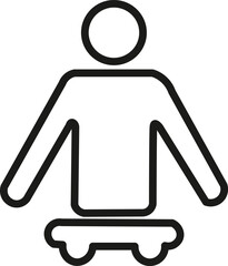 Disabled person icon. Crutches, braille, wheelchair, cane, hearing aid, prosthetic, guide dog, glasses, hospital bed, communication, support, accessibility, healthcare, therapy, disability