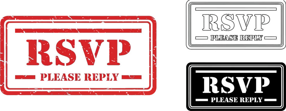 Download rsvp stamp vector template for invitations and event management free vector design download