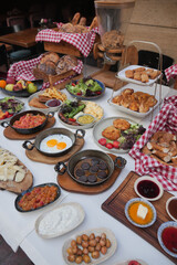 Turkish Breakfast spread with diverse dishes and fresh ingredients