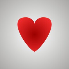 Image of a red heart or love on a gray background 