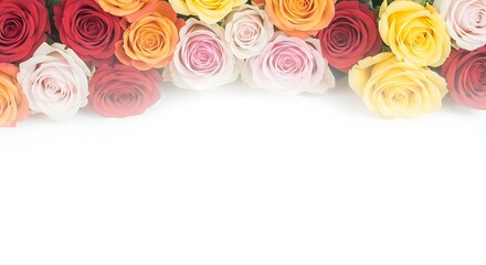 Roses background colorful floral arrangement for wedding invitation card design template