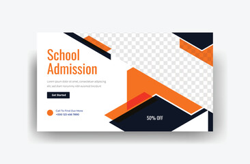 School Admission Banner Template for YouTube