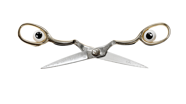 Scissors with googly eyes