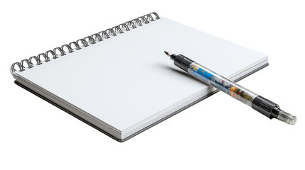 Spiral notebook with orange marker on top