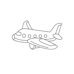 Cartoon Airplane Line Art Illustration