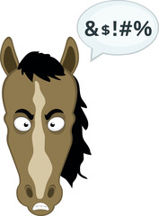 vector illustration character face hose cartoon, with a speech bubble and insult text