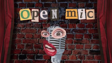 Open Mic Night:  Funny Microphone Collage