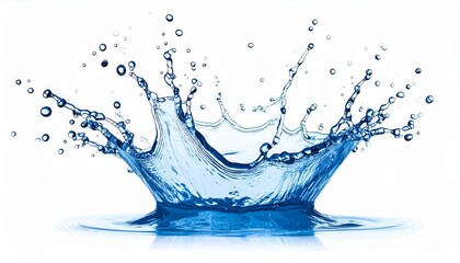A vibrant water splash, radiating outwards, against a plain white background.