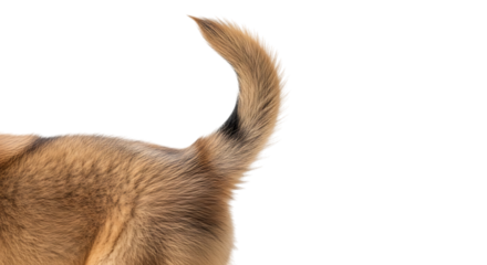 Close up of a dog s tail wagging isolated on transparent background