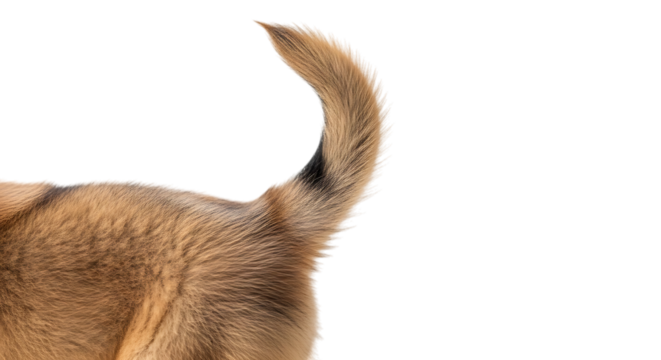 Close up of a dog s tail wagging isolated on transparent background