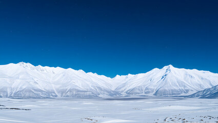 Mountain Majesty – Snowy peaks under a starry night