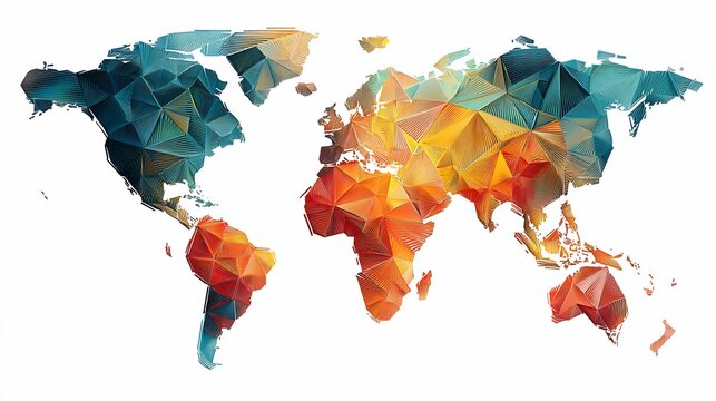 World map, polygonal design - Powered by Adobe