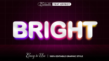 Obraz premium bright Editable Text Effect with neon Style