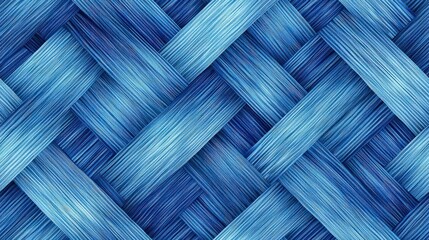 A clean basket weave pattern with vibrant blue and indigo hues, repeating woven layout, isolated on a white background, modern textile-inspired seamless design for digital and print use.