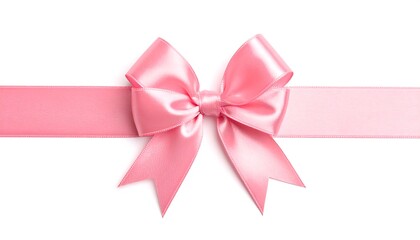 Pink ribbon bow on white background (1)