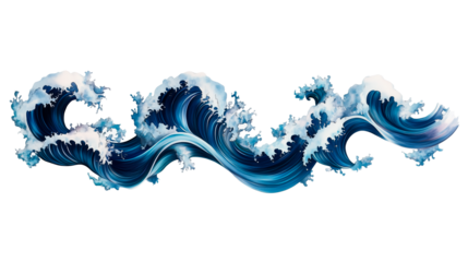 A sea ripple isolated on a transparent background