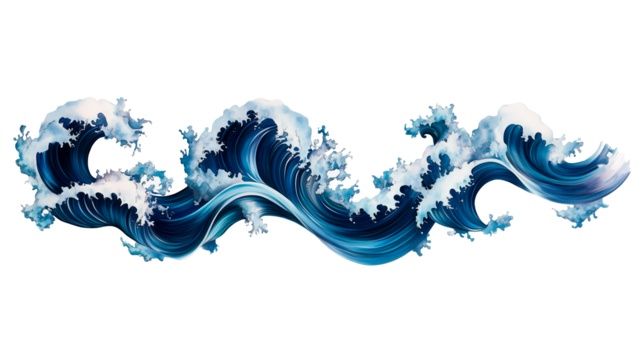 A sea ripple isolated on a transparent background - Powered by Adobe