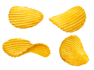 'potato chips isolated on transparent background'