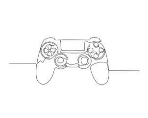 Game Joysticks  outline drawing illustration. one continuous line drawing of Game console controler.