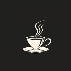 Obraz premium Elegant Minimalist Coffee Cup Design with Steam on Dark Background