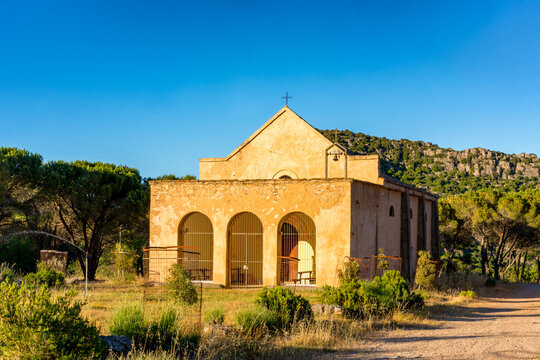 Historic Saint Antonio da Padova Church in Sardinian Mountains