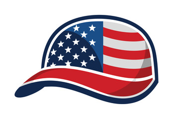 American flag cap vector illustration patriotic clipart element for design