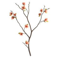 Delicate Blossom Branch Against Vibrant Abstract Stripes Artistic Spring Delight