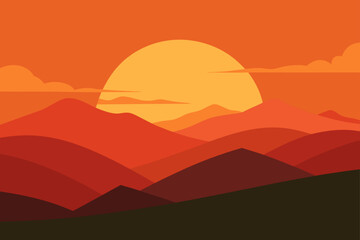 Cinematic Sunset Over Rolling Hills Realistic Light