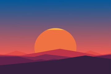 Obraz premium Minimalist Sunset Background with Smooth Gradient