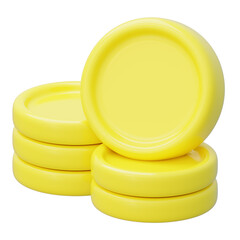 Yellow stacked and shiny coin
