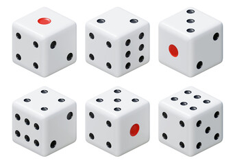 cartoon style game dice 3D graphic