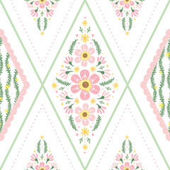 Vintage floral sweet and charming cottagecore seamless pattern repeatable for print fabric textile