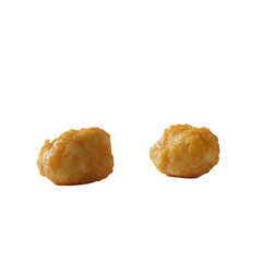 Two golden-brown fried food balls delicious snack tempting treat