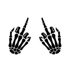 Skeleton middle finger gesture icon