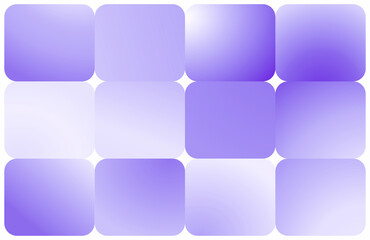 Soft lavender rounded tiles with smooth gradient shading create a minimal grid. The harmonious layout evokes calm tech aesthetics, ideal for UI design, branding, and modern digital presentations.