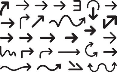 Black Arrows Set – Minimal Vector Navigation Icons

