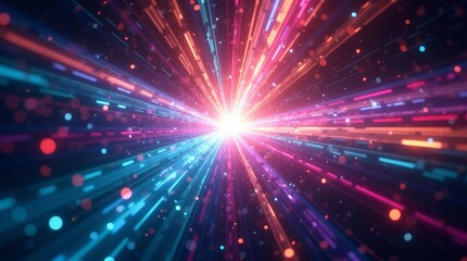 Obraz premium Abstract Pink Blue Light Rays Burst Background image 1