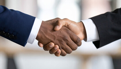 Handshake: An emblem of business collaboration and agreement. Two hands clasped in a firm handshake, a visual promise of partnership, teamwork, and success.