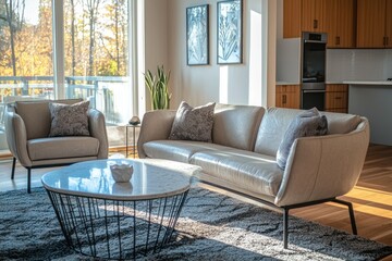 Comfortable seating arrangement in a minimalist living room setup