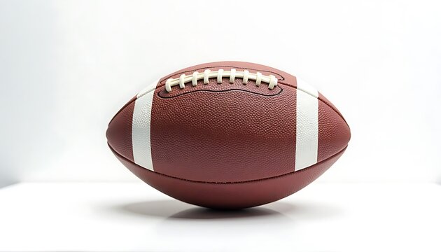 American Football: Classic Brown Leather Ball, Crisp White Stripes