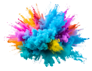 Colorful Smoke Bomb Explosion from Ground 