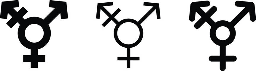 Transgender Symbols on White Background. Gender Sign.