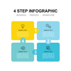 Vector Infographic label design template with icons and 4 options or steps.